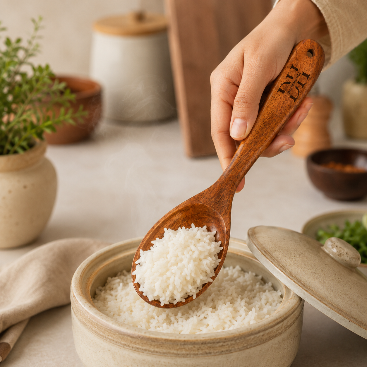 Premium Acacia Wood Serving Spoon | Handcrafted Wooden Spoon for Cooking, Serving & Mixing