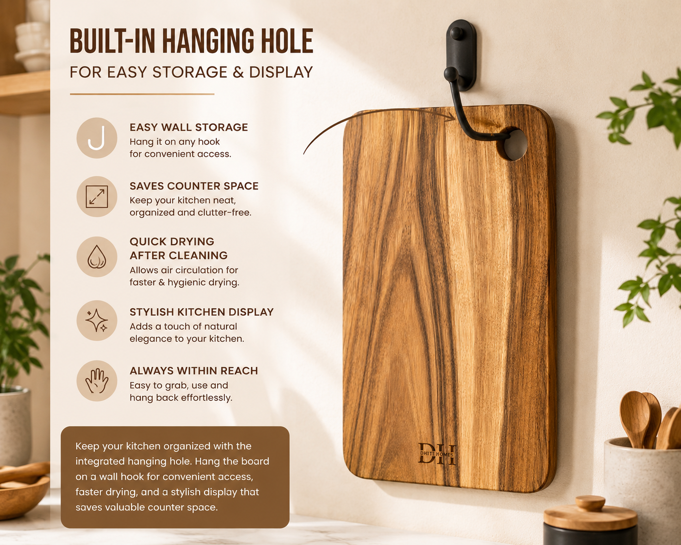 Classic Edge Acacia Chopping Board | 13x10x1 Inches
