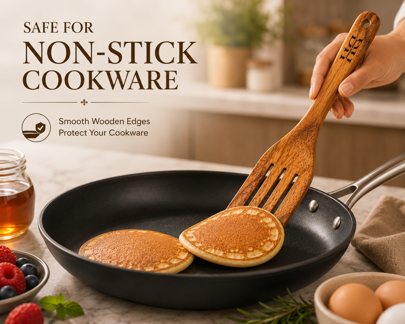 Flip Slotted Turner Spatula || Cutlery|| Acacia Wood|| Premium Product