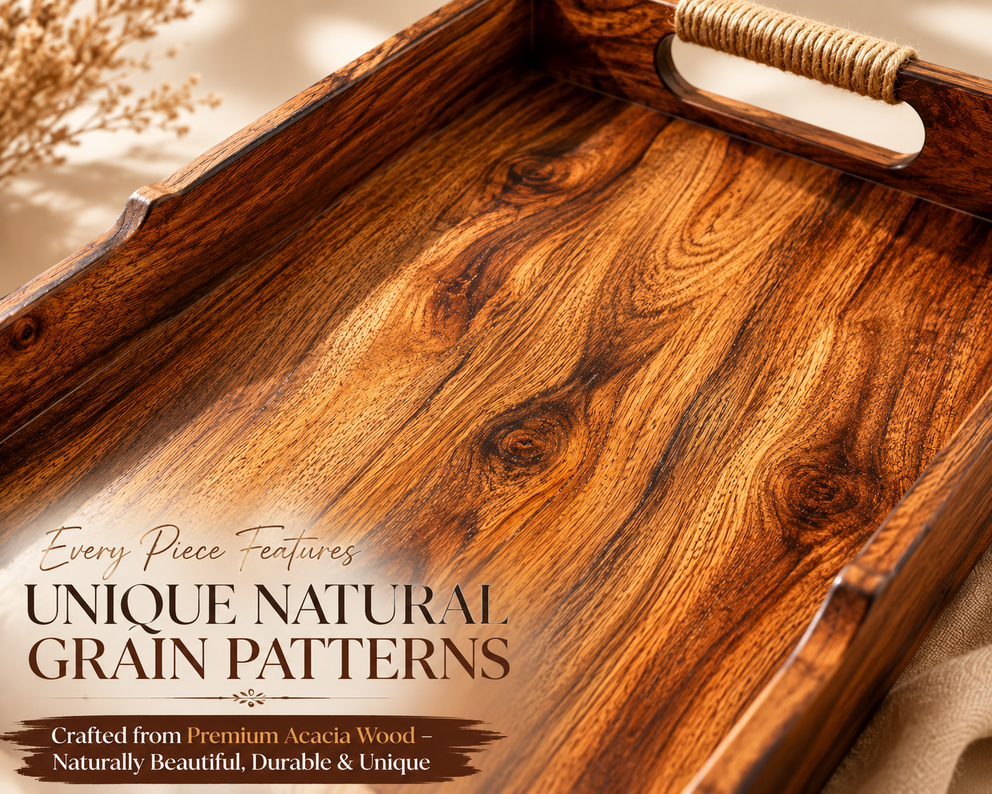 Wooden Serving Tray|| Acacia Wood|| Premium Product