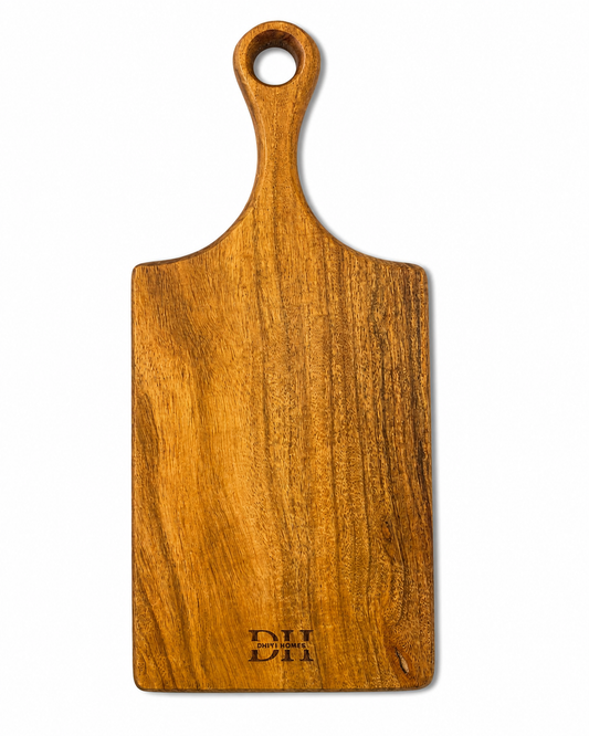 Premium Single-Piece Acacia Wood Paddle Chopping Board | 18 x 8 x 1 Inch | Wooden Cutting & Serving Board with Ergonomic Handle | Food-Safe PU Finish | Multipurpose Kitchen Board for Bread, Cheese, Fruits & Vegetables
