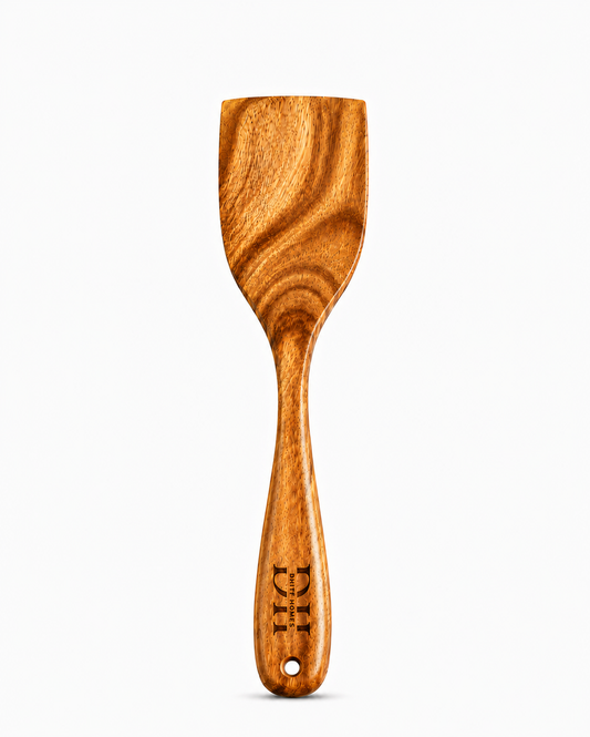 Premium Acacia Wood Flat Turner | Handcrafted Wooden Spatula for Cooking, Flipping & Serving