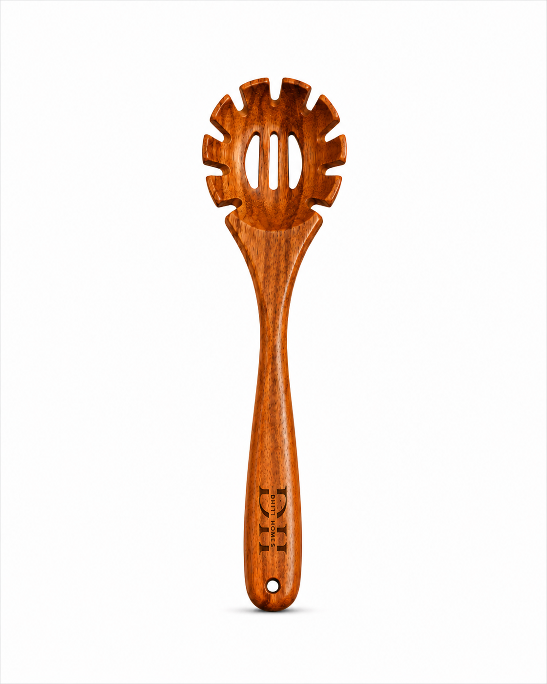 Premium Acacia Wood Spaghetti Serving Spoon | Handcrafted Wooden Spoon for Cooking & Serving