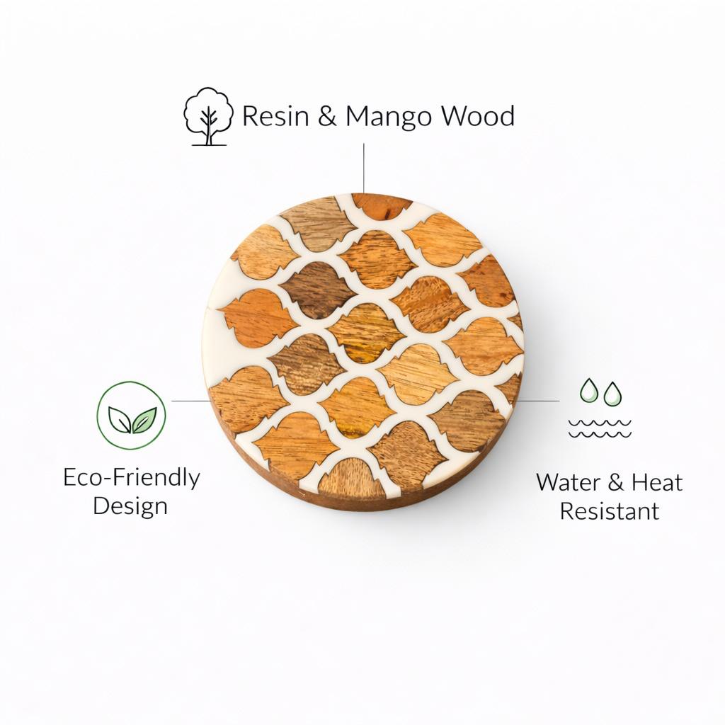 Riverstone Resin Coasters- Set of 4