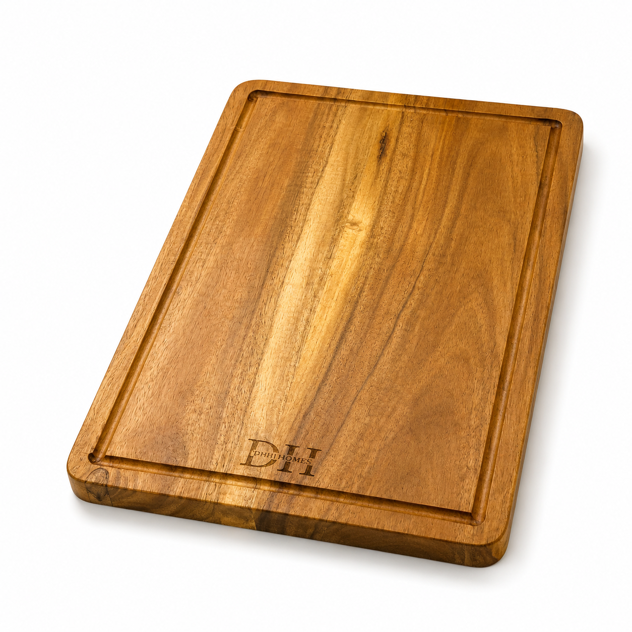 Premium Acacia Wood Cutting & Chopping Board | Large 15 x 10 x 1 Inch | Deep Juice Groove | Food-Safe PU Finish | Heavy-Duty Wooden Kitchen Board for Vegetables, Fruits, Meat & Serving