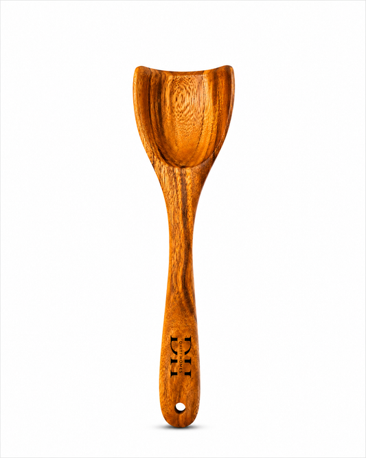 Premium Acacia Wood Scoop Spoon | Handcrafted Wooden Spoon for Cooking & Serving